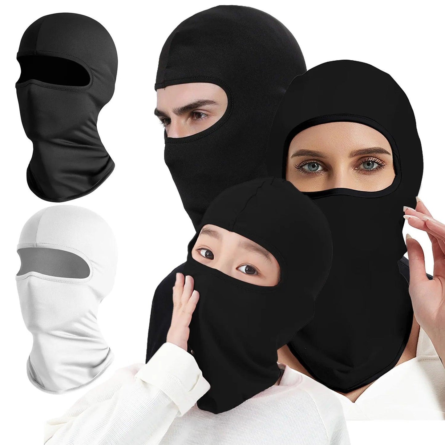 Versatile 3 - Piece Balaclava Set - Full Face Ski Mask, Cycling Cap, and Neck Gaiter for Men, Women, and Kids, UV Protection Bike Hats - Inside The Bars