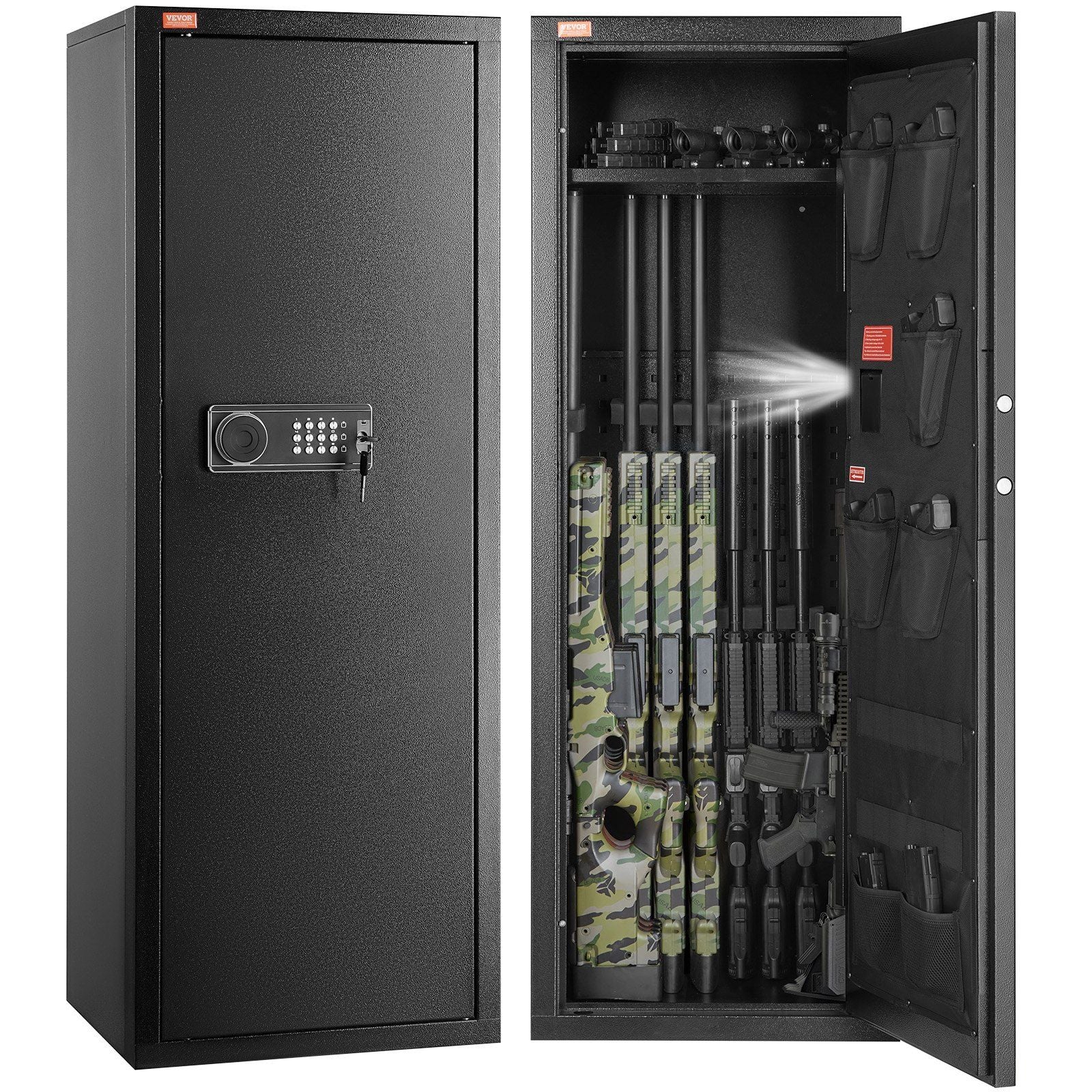 VEVOR 10 - 12 Rifles Gun Safe with Lock and Digital Keypad - Inside The Bars
