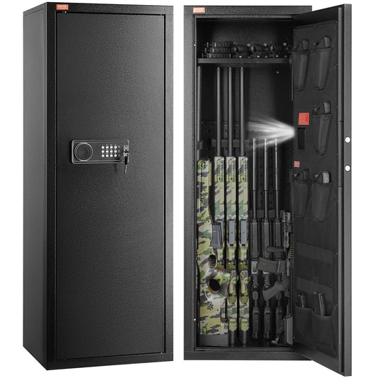VEVOR 10 - 12 Rifles Gun Safe with Lock and Digital Keypad - Inside The Bars