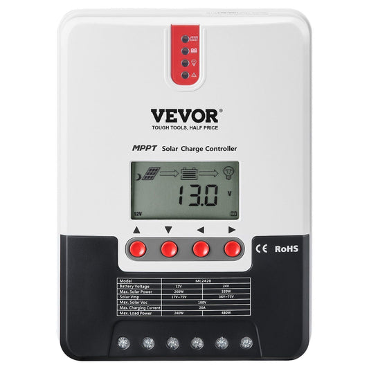 VEVOR 20A MPPT Solar Charge Controller for Battery Charging - Inside The Bars