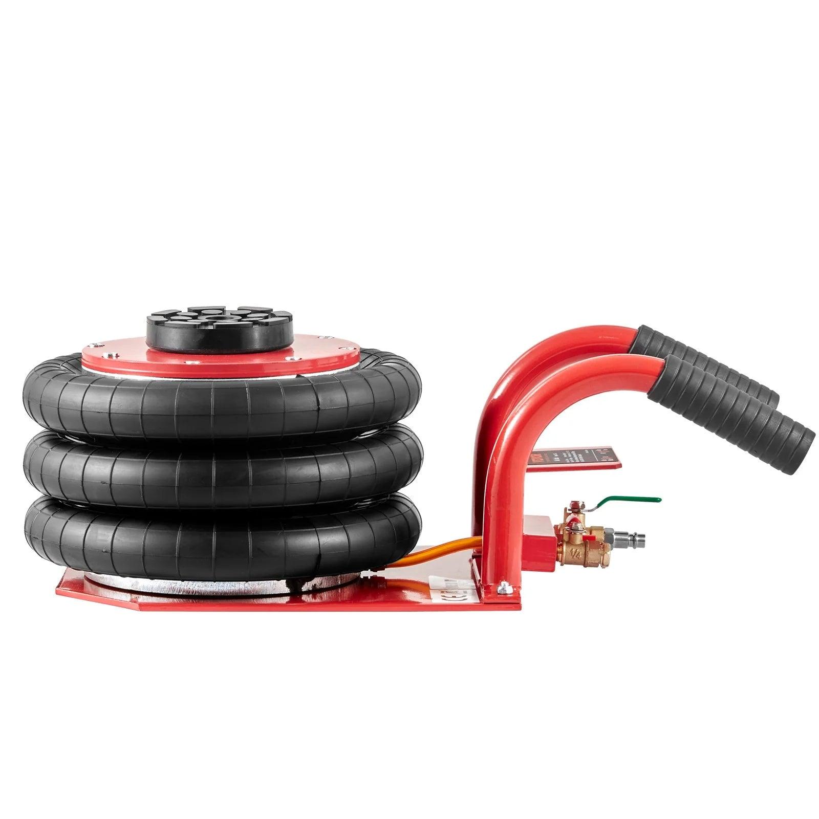 VEVOR 3 Ton Triple Bag Air Jack - Pneumatic Vehicle Lift with 6 Steel Pipes, Raises Up to 17.7 Inches, Fast Lifting Pneumatic Jack for Cars and Garages (Red) - Inside The Bars