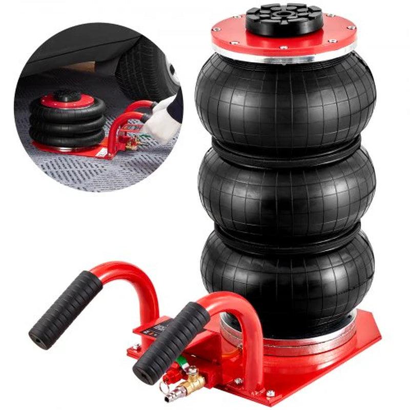 VEVOR 3 Ton Triple Bag Air Jack - Pneumatic Vehicle Lift with 6 Steel Pipes, Raises Up to 17.7 Inches, Fast Lifting Pneumatic Jack for Cars and Garages (Red) - Inside The Bars