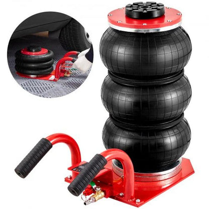VEVOR 3 Ton Triple Bag Air Jack - Pneumatic Vehicle Lift with 6 Steel Pipes, Raises Up to 17.7 Inches, Fast Lifting Pneumatic Jack for Cars and Garages (Red) - Inside The Bars