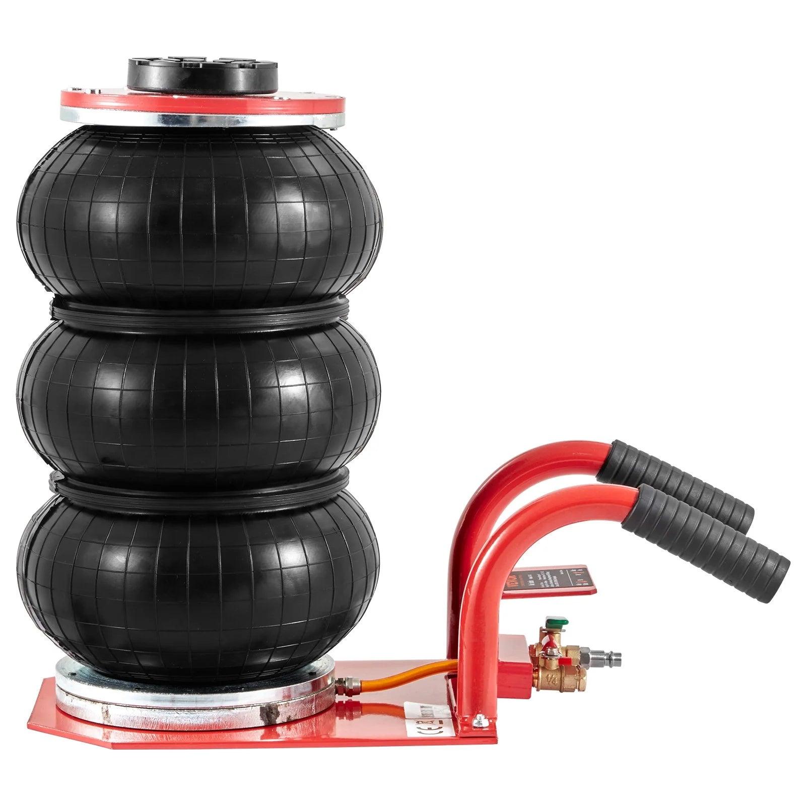 VEVOR 3 Ton Triple Bag Air Jack - Pneumatic Vehicle Lift with 6 Steel Pipes, Raises Up to 17.7 Inches, Fast Lifting Pneumatic Jack for Cars and Garages (Red) - Inside The Bars