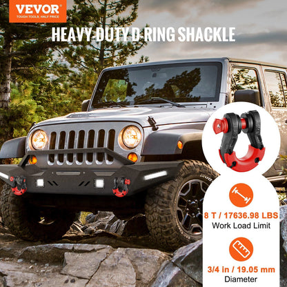 VEVOR 3/4 D - Ring Shackle 2 Pack 30 Ton Heavy Duty Recovery - Inside The Bars