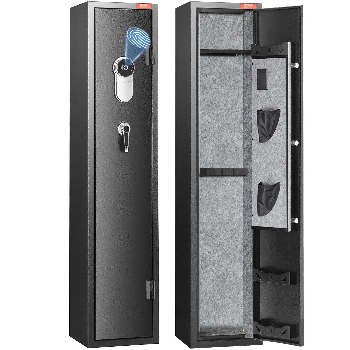VEVOR 5 Rifles Gun Safe with Fingerprint Lock and Shelf - Inside The Bars