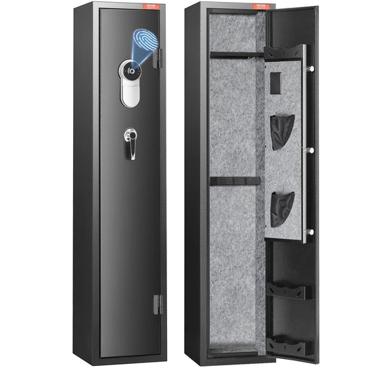 VEVOR 5 Rifles Gun Safe with Fingerprint Lock and Shelf - Inside The Bars