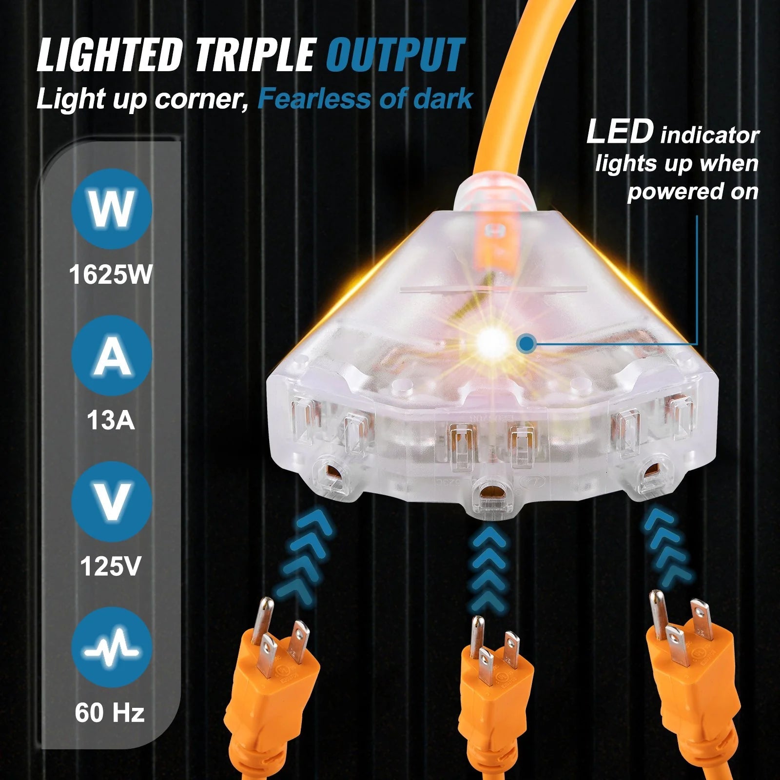 VEVOR 50Ft Retractable Extension Cord Reel 14AWG/3CSJTOW - Inside The Bars