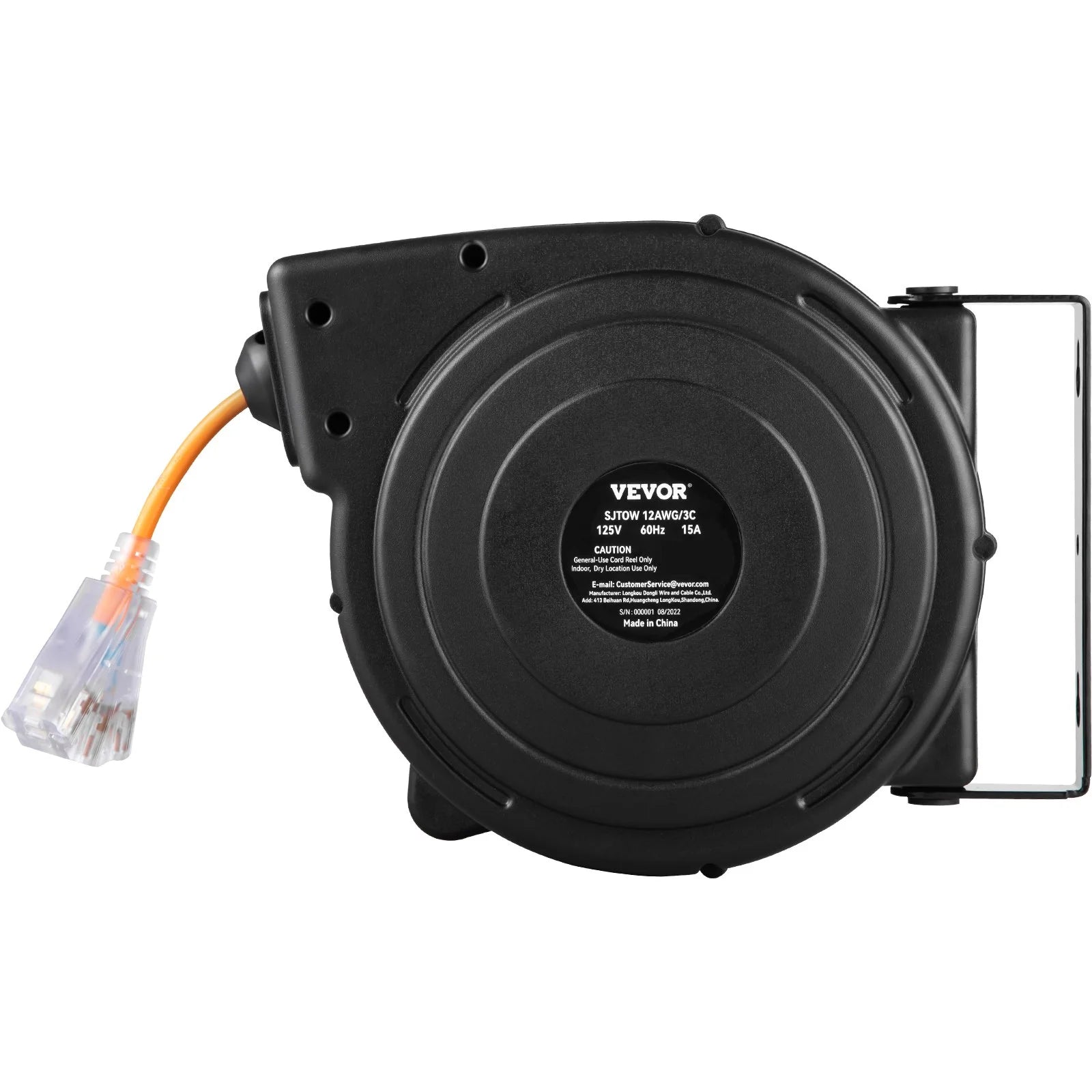 VEVOR 50Ft Retractable Extension Cord Reel 14AWG/3CSJTOW - Inside The Bars