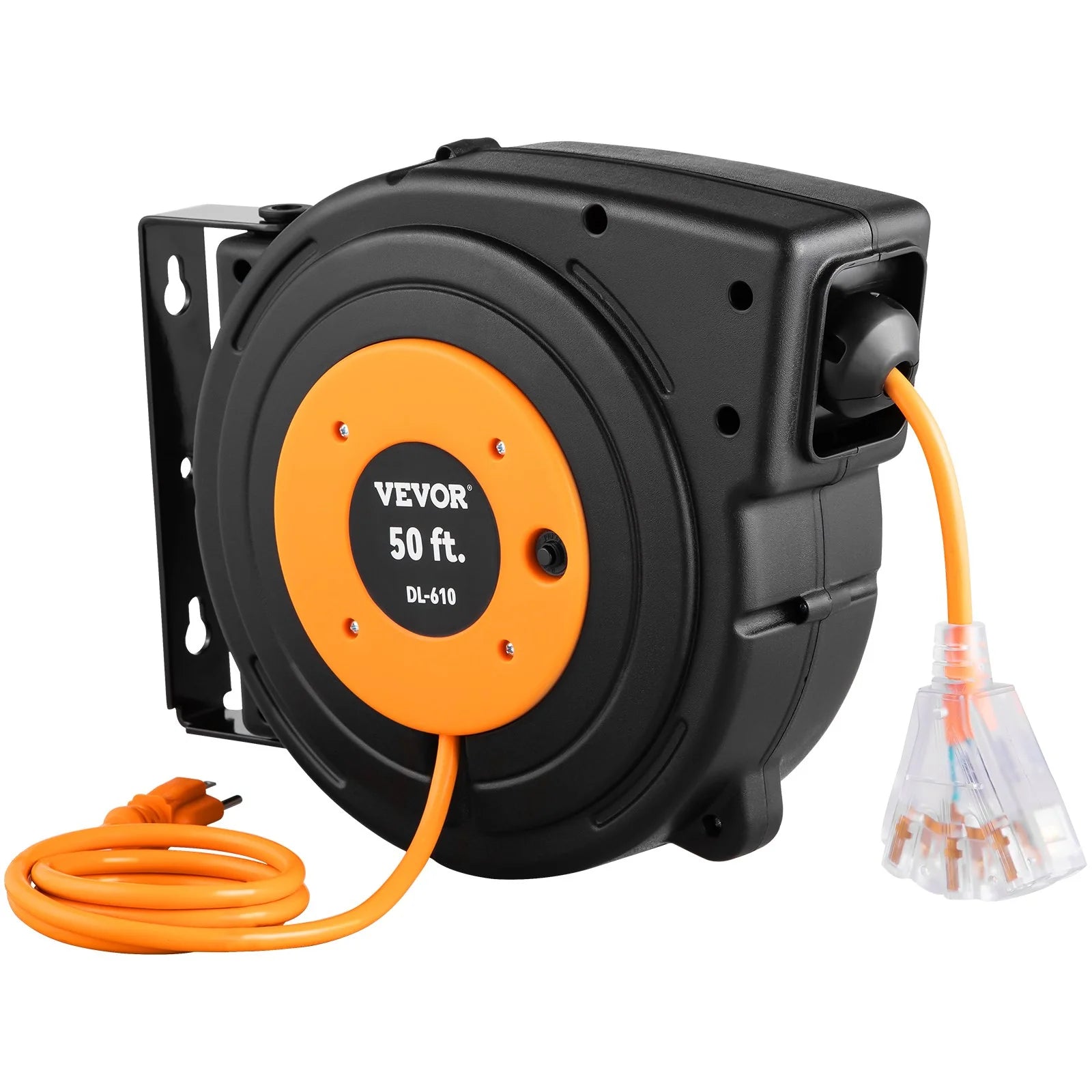 VEVOR 50Ft Retractable Extension Cord Reel 14AWG/3CSJTOW - Inside The Bars