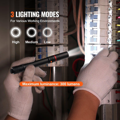 VEVOR 5.9 Inch Rechargeable Penlight 300 Lumens Pocket Light - Inside The Bars