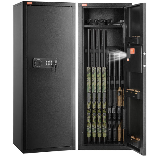 VEVOR 6 - 8 Rifles Gun Safe with Digital Keypad and Lock - Inside The Bars