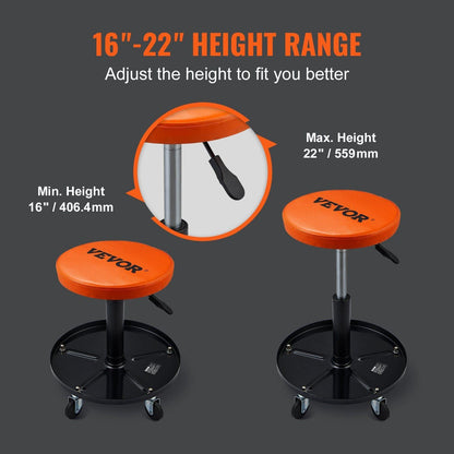 VEVOR Adjustable Mechanics Rolling Creeper Seat Stool Tool Tray - Inside The Bars