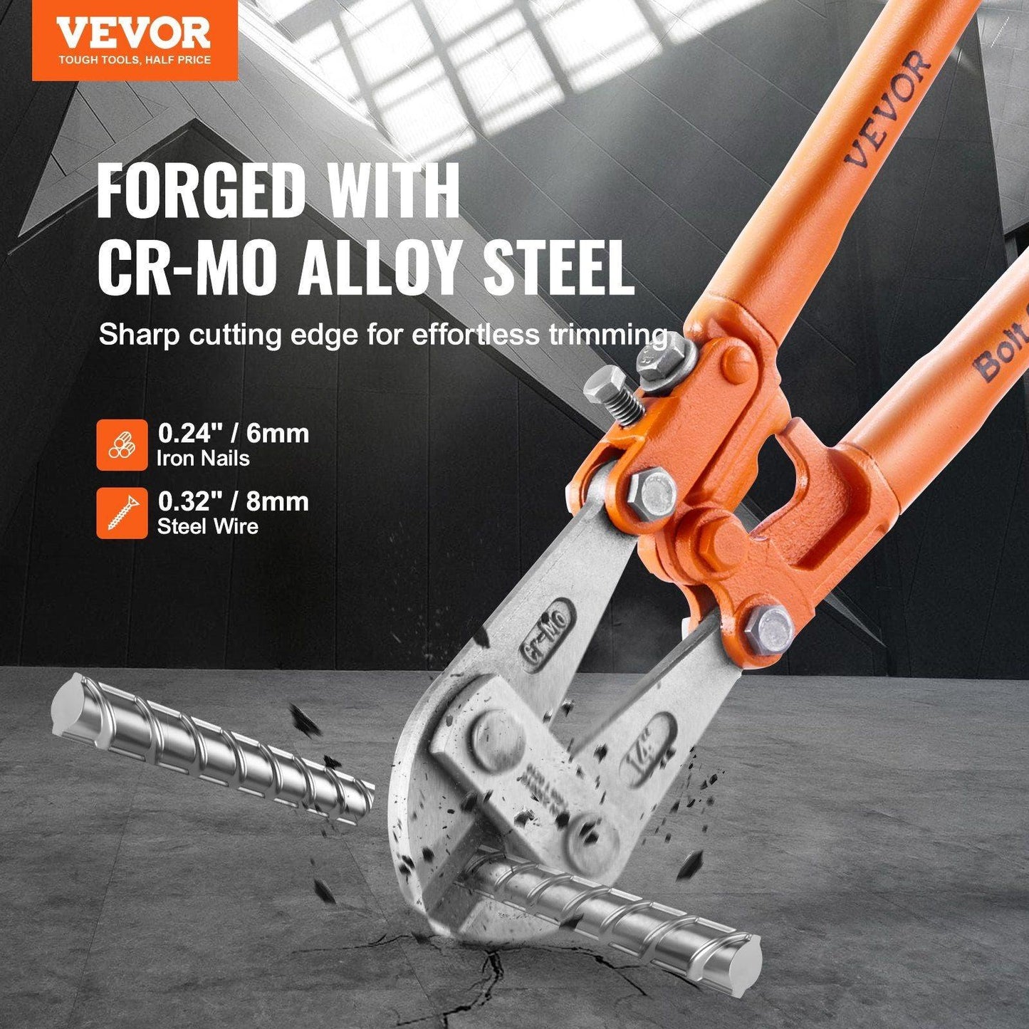 VEVOR Bolt Cutter 18 Inch Heavy Duty Bi - Material Handle - Inside The Bars