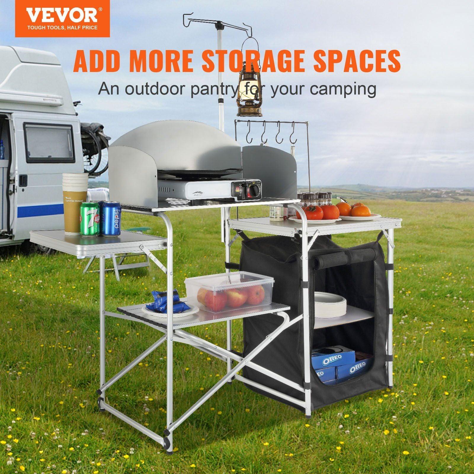 VEVOR Camping Kitchen Table, Folding Outdoor Cooking Table - Inside The Bars
