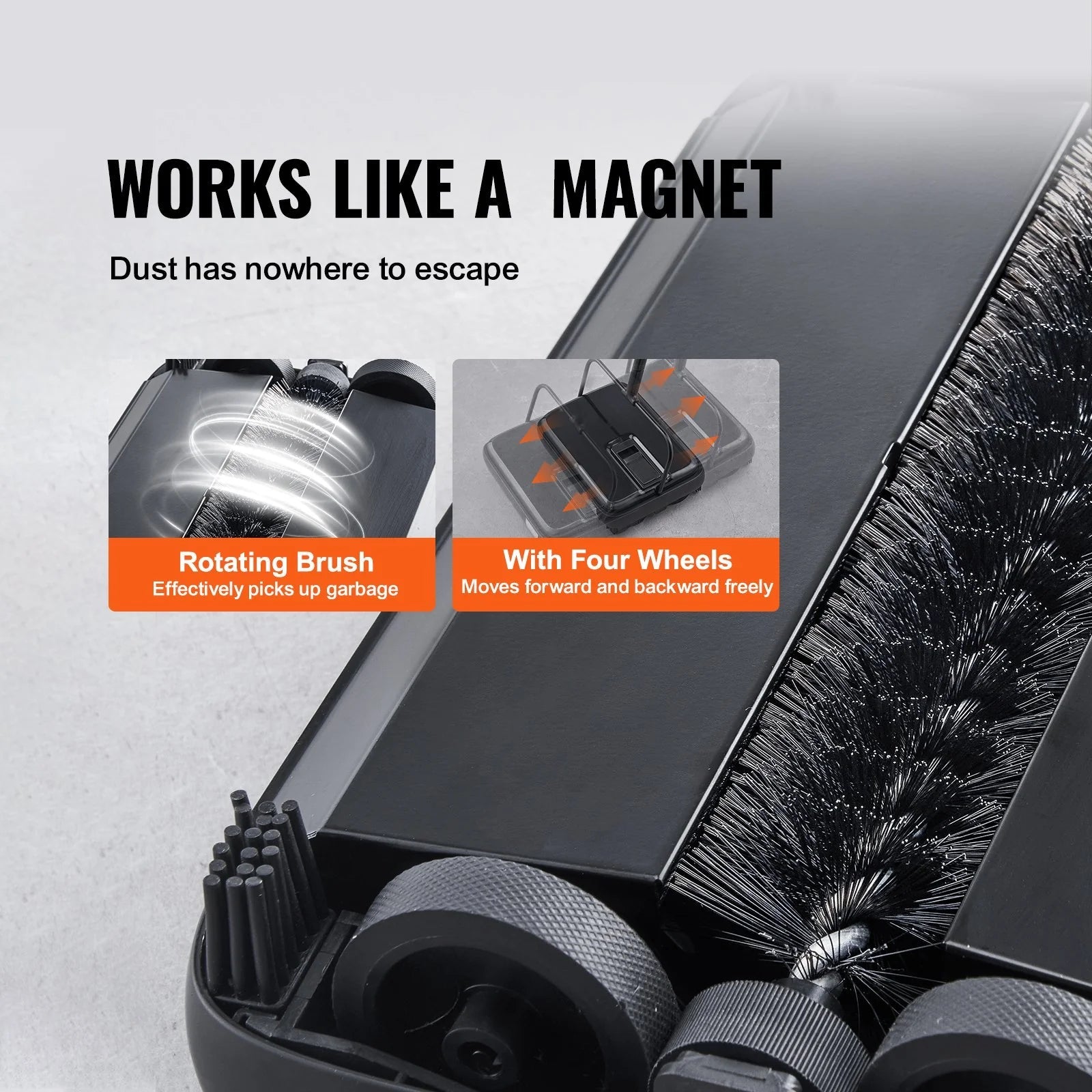 VEVOR Carpet Sweeper for Home Office and Rugs Cleaning - Inside The Bars