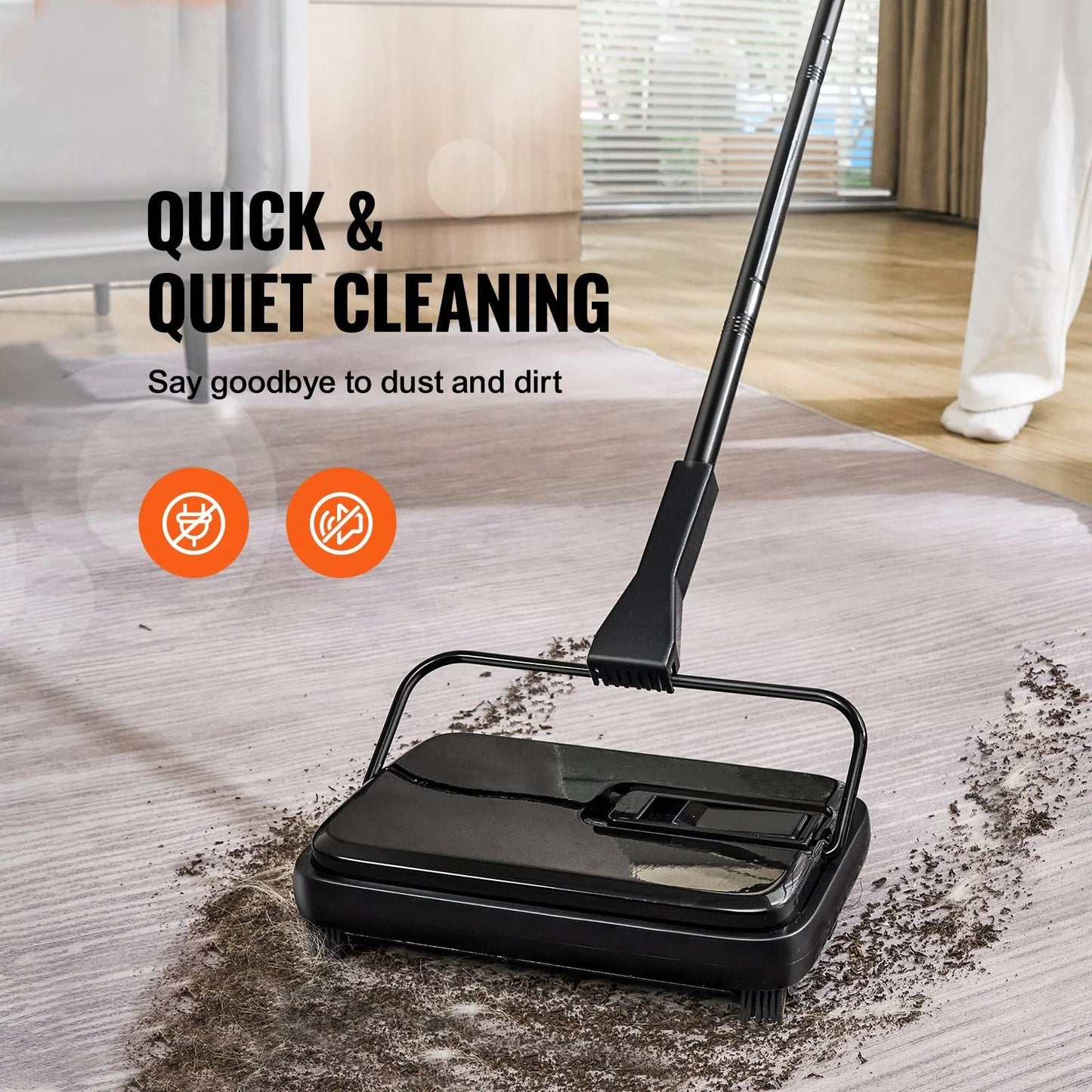 VEVOR Carpet Sweeper for Home Office and Rugs Cleaning - Inside The Bars