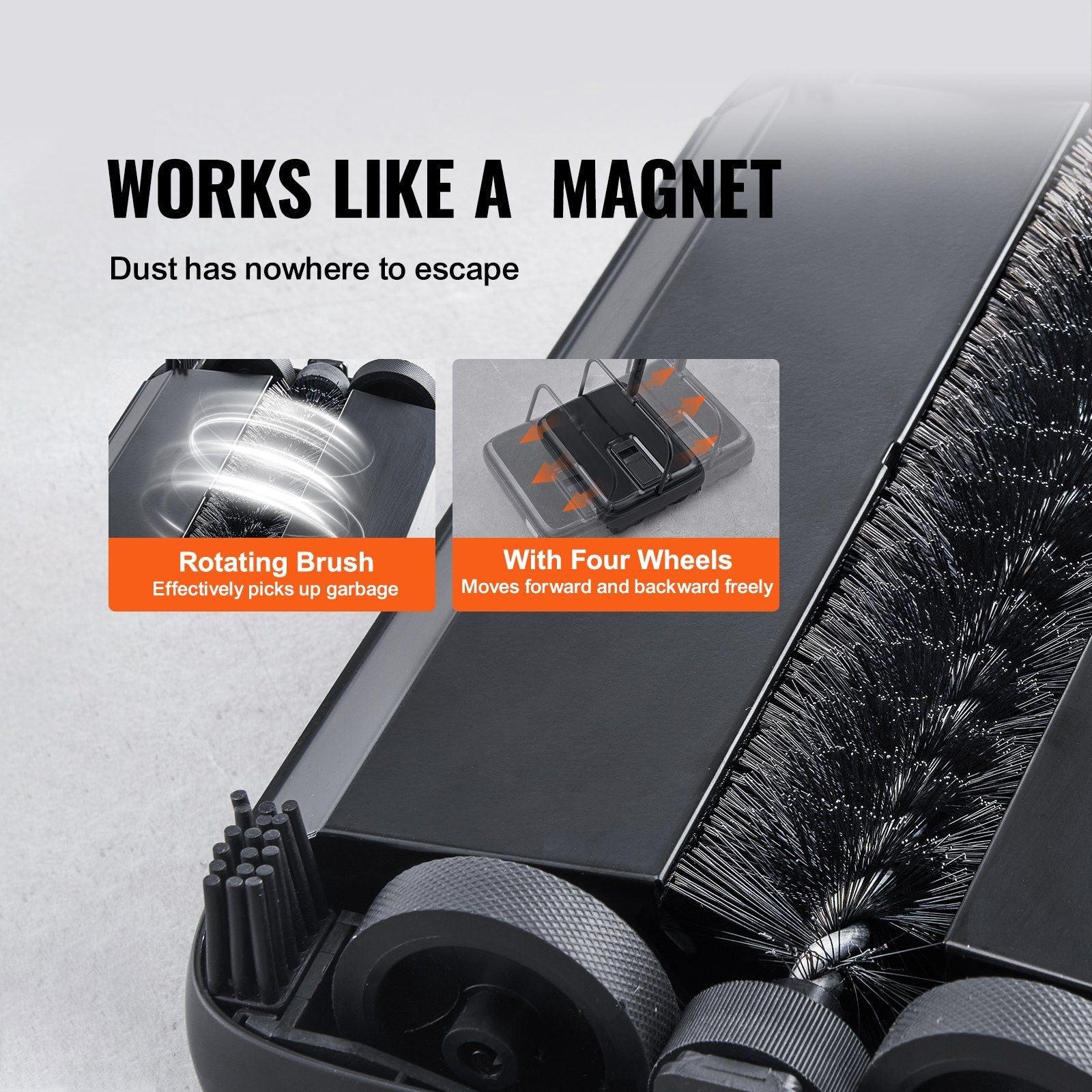 VEVOR Carpet Sweeper Manual Non Electric 300 ml Dustbin - Inside The Bars