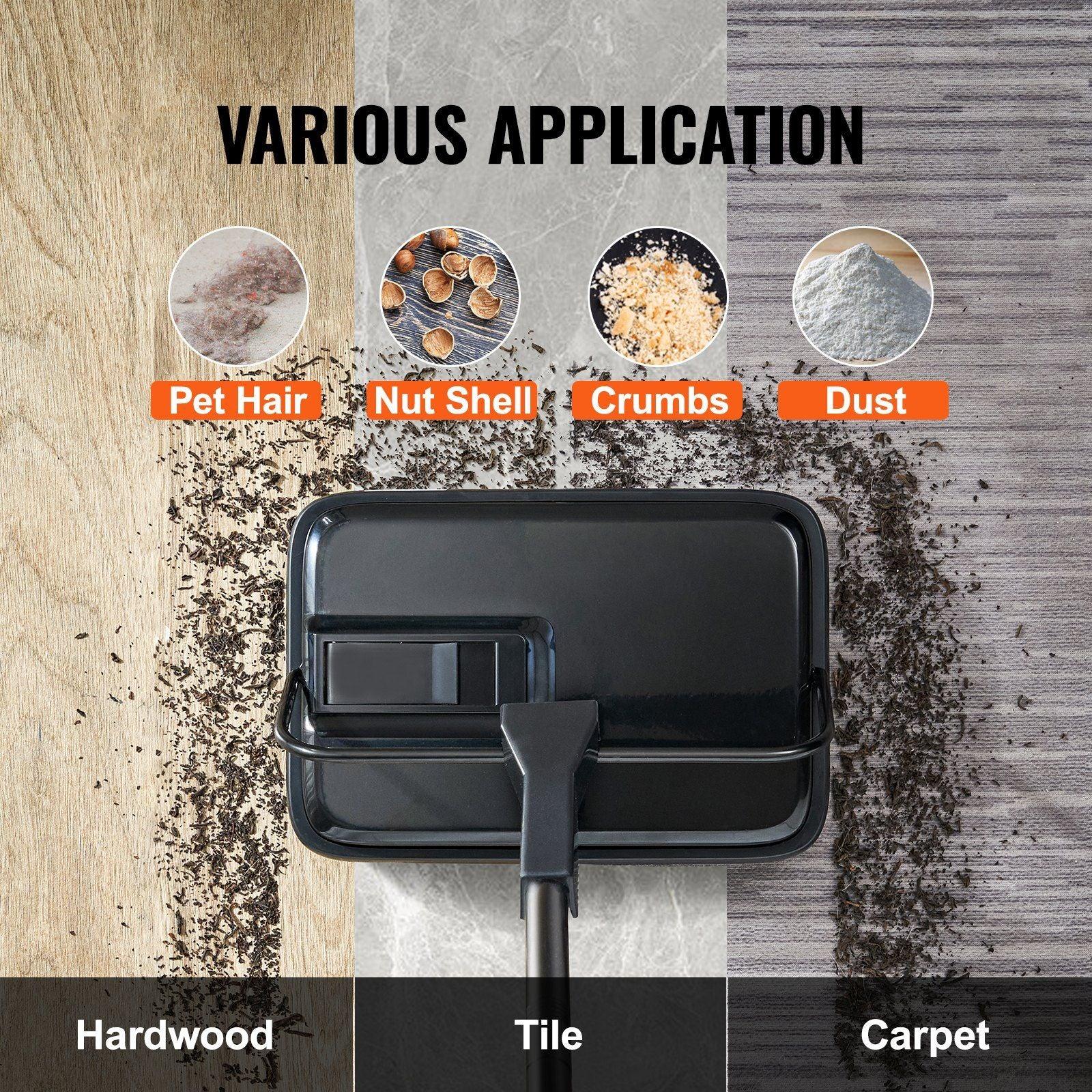 VEVOR Carpet Sweeper Manual Non Electric 300 ml Dustbin - Inside The Bars