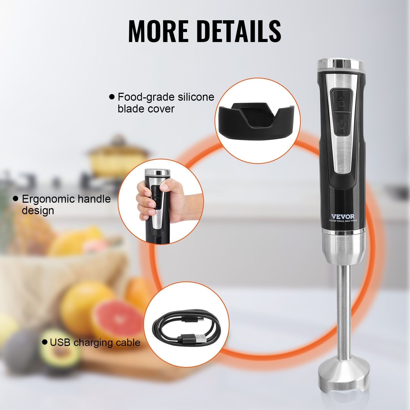 VEVOR Commercial Immersion Blender 200 Watt Heavy Duty Mixer - Inside The Bars