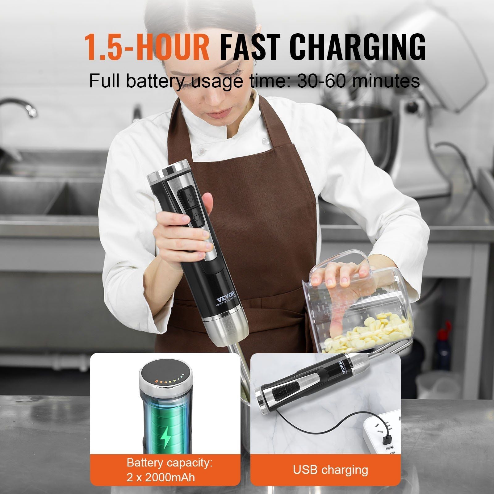 VEVOR Commercial Immersion Blender 200 Watt Heavy Duty Mixer - Inside The Bars