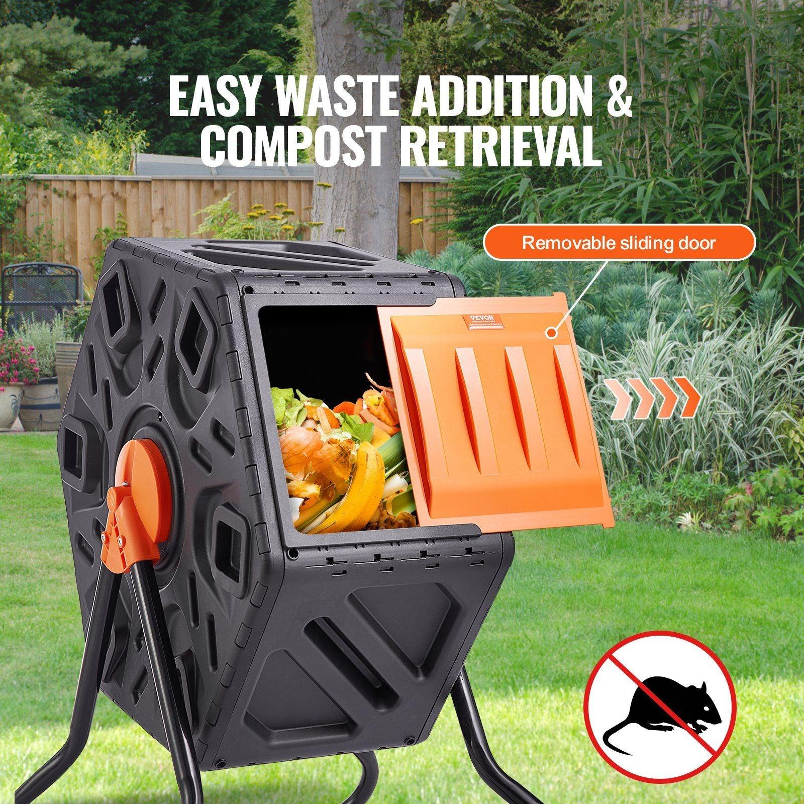 VEVOR Compost Bin 18.5 - Gal Tumbler for Garden Kitchen Outdoor - Inside The Bars