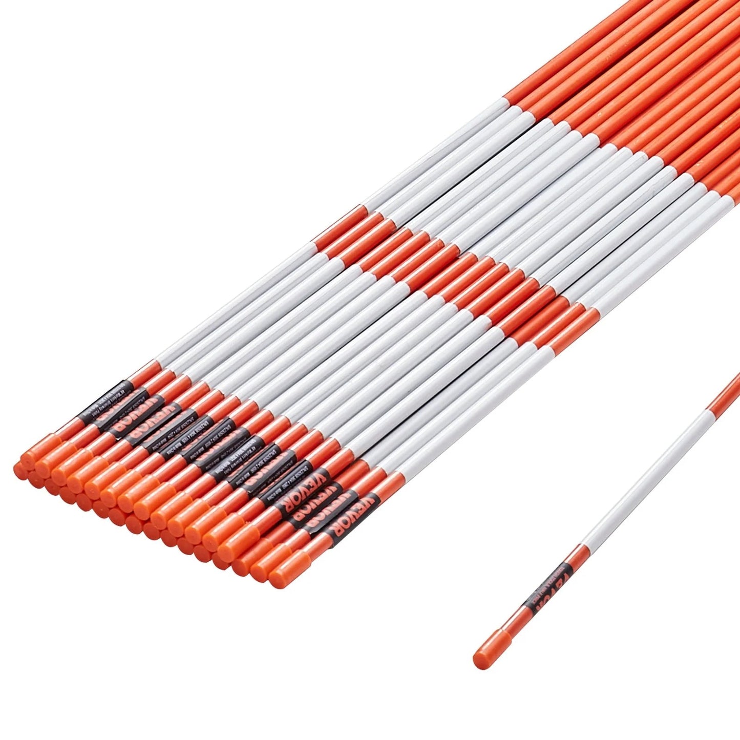 VEVOR Driveway Markers 48 Inch Orange Fiberglass Poles - Inside The Bars