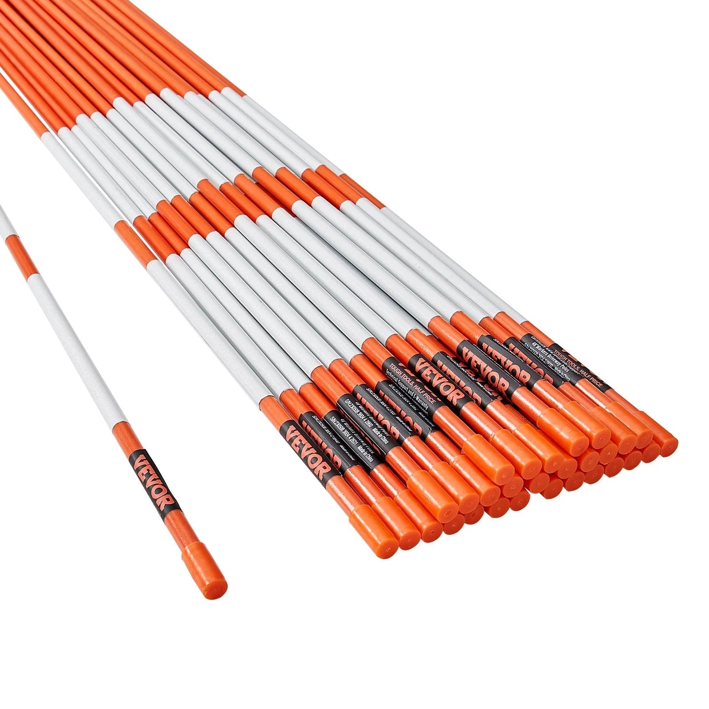 VEVOR Driveway Markers 48 Inch Orange Fiberglass Poles - Inside The Bars