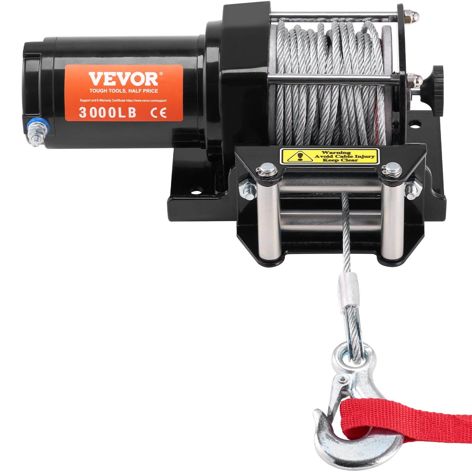 VEVOR Electric Winch ATV UTV 3000 lb Steel Cable Waterproof - Inside The Bars