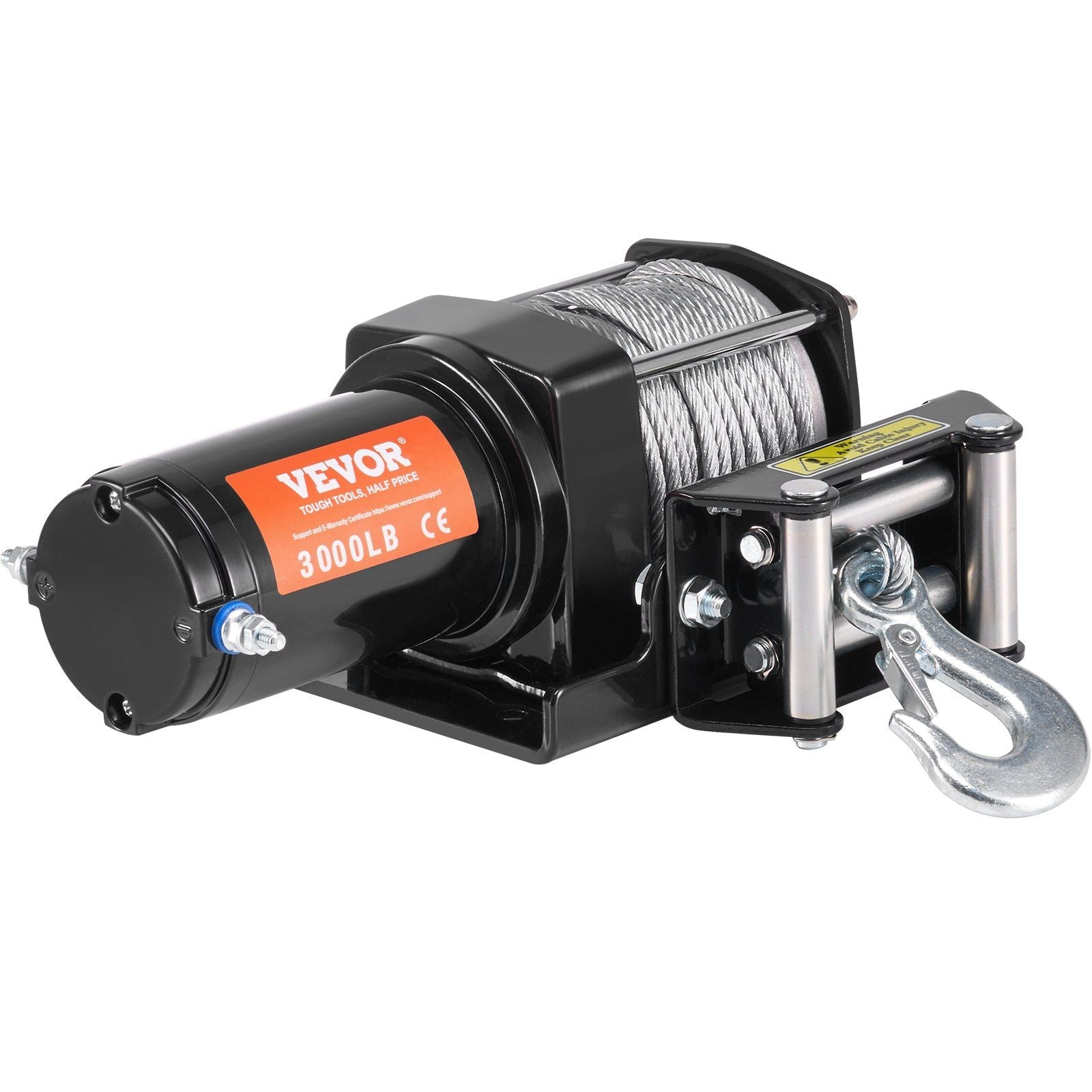 VEVOR Electric Winch ATV UTV 3000 lb Steel Cable Waterproof - Inside The Bars