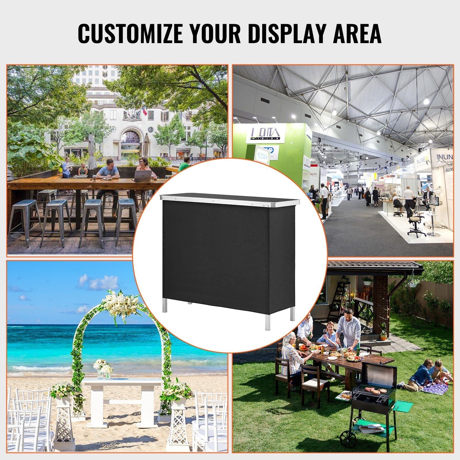 VEVOR Folding Portable Bar Table for Indoor Outdoor Events - Inside The Bars