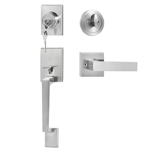 VEVOR Front Door Handle and Deadbolt Set, Satin Nickel Entrance - Inside The Bars