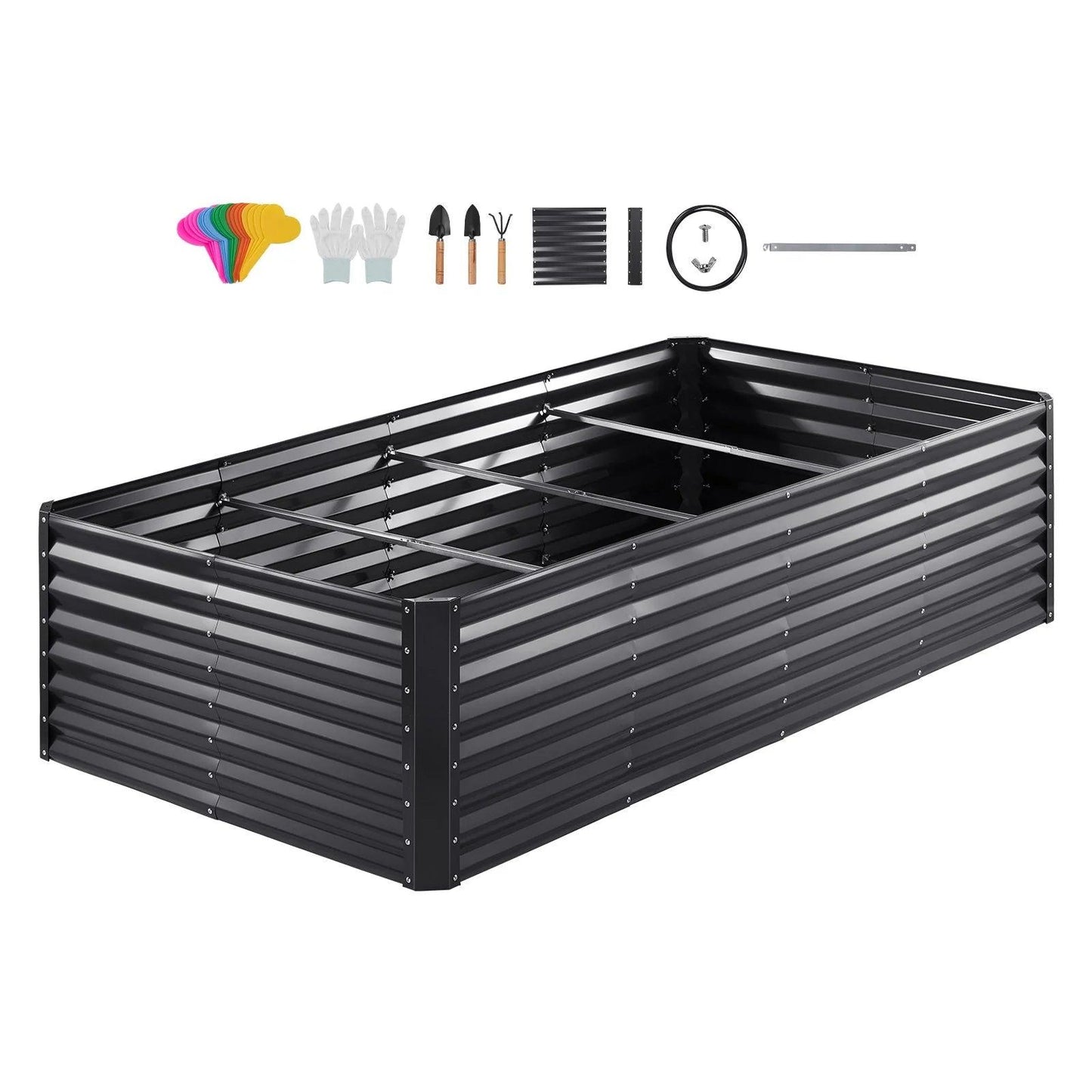 VEVOR Galvanized Raised Garden Bed Planter Box 94.5X47.2 - Inside The Bars
