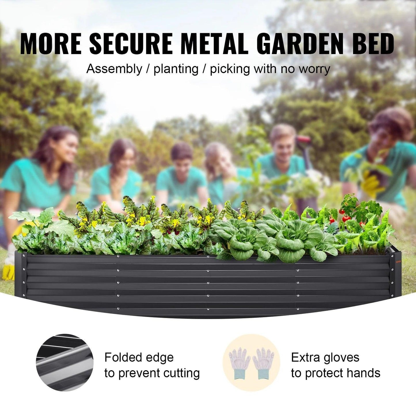 VEVOR Galvanized Raised Garden Bed Planter Box 94.5X47.2 - Inside The Bars