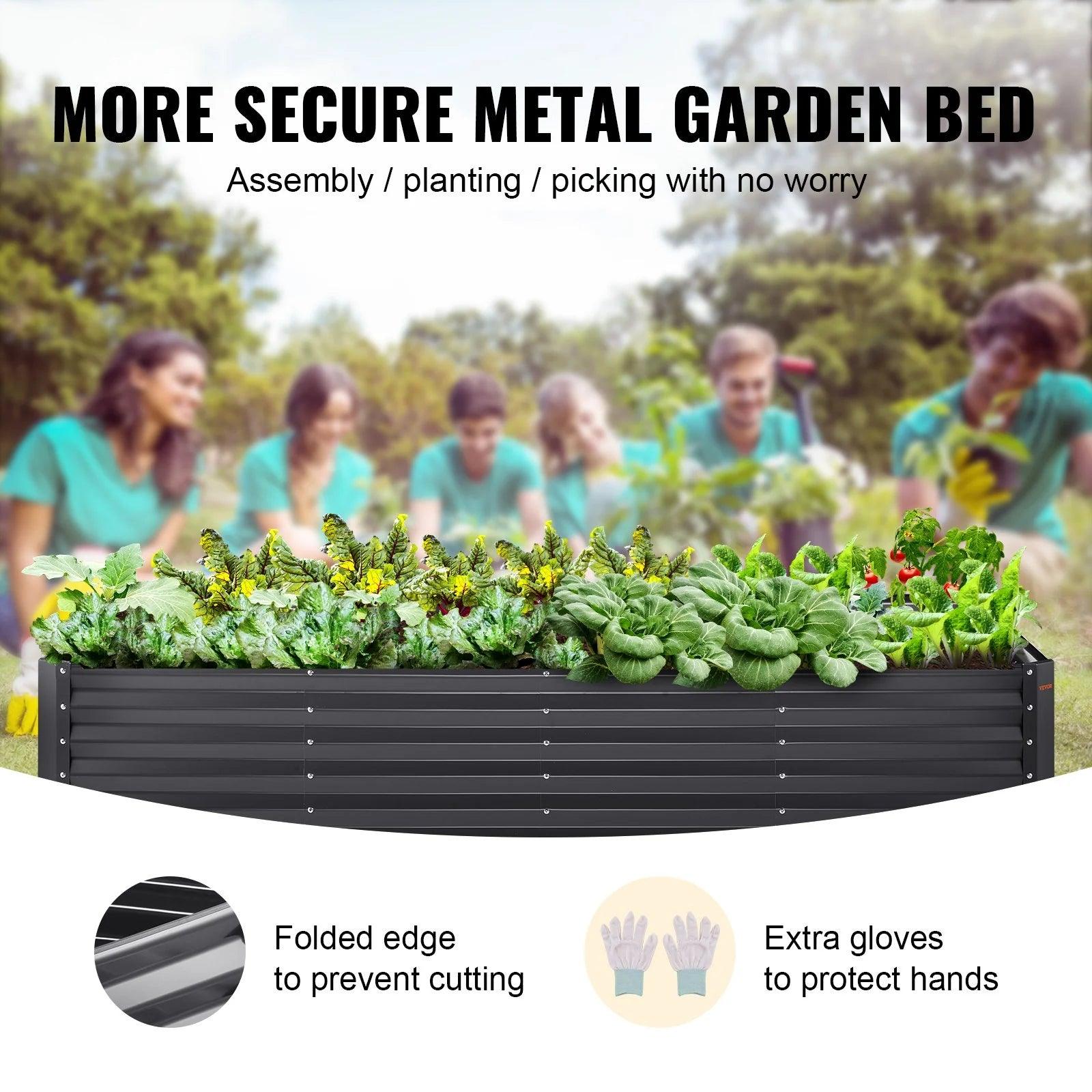 VEVOR Galvanized Raised Garden Bed Planter Box 94.5X47.2 - Inside The Bars