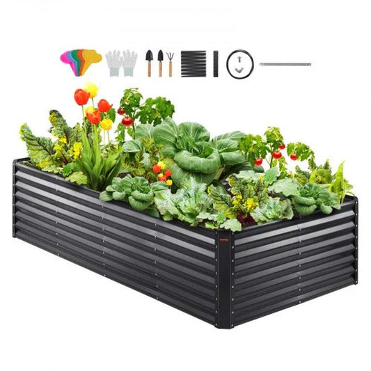VEVOR Galvanized Raised Garden Bed Planter Box 94.5X47.2 - Inside The Bars