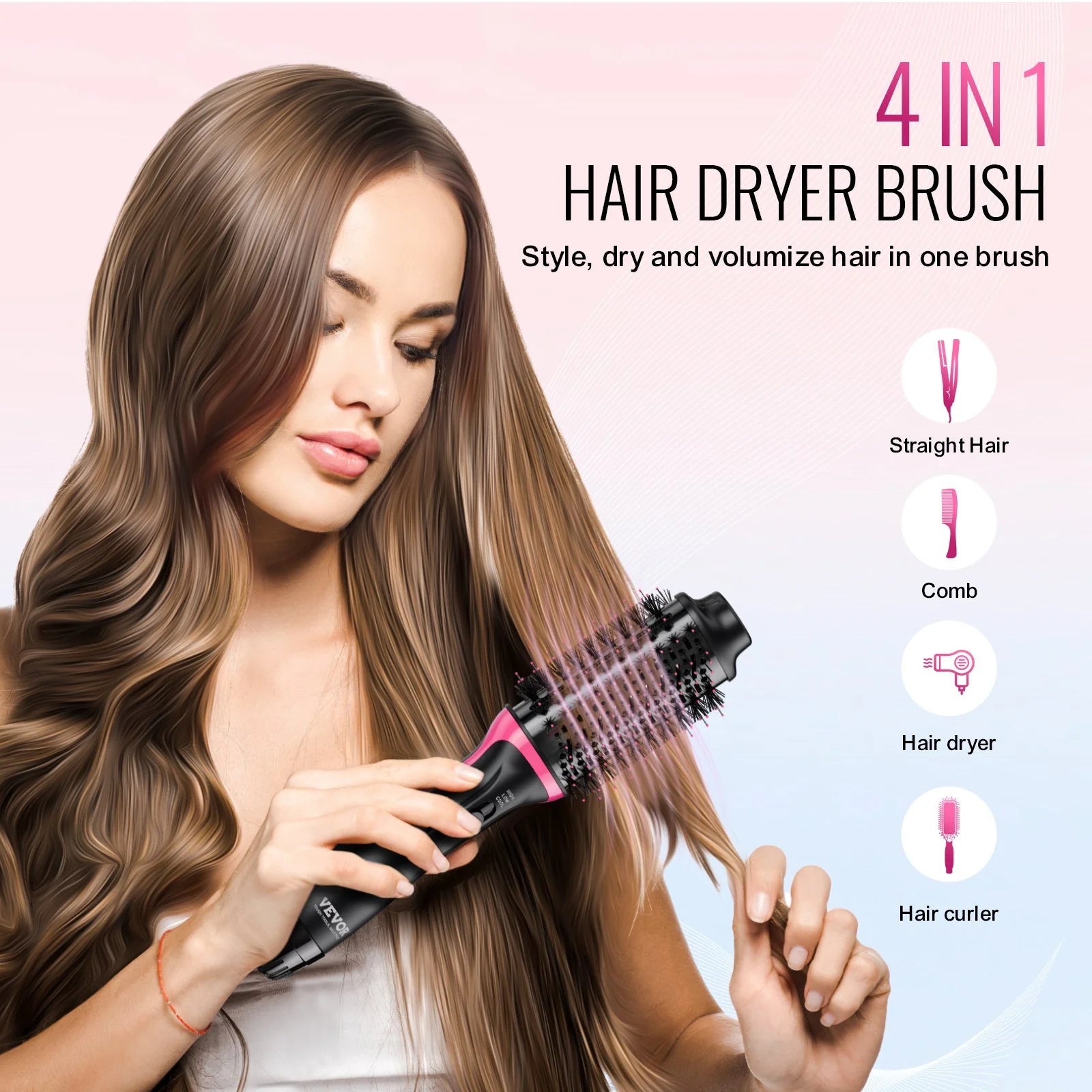 VEVOR Hair Blow Dryer Brush Dual Voltage Hot Air Styler - Inside The Bars