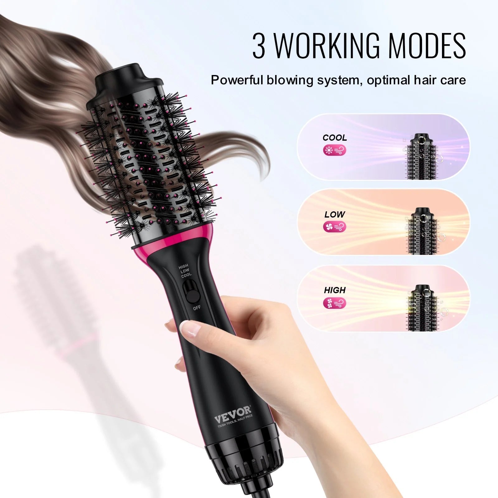 VEVOR Hair Blow Dryer Brush Dual Voltage Hot Air Styler - Inside The Bars