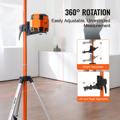 VEVOR Laser Level Tripod 1/4" - 20 & 5/8" - 11 Thread Height Adjust - Inside The Bars