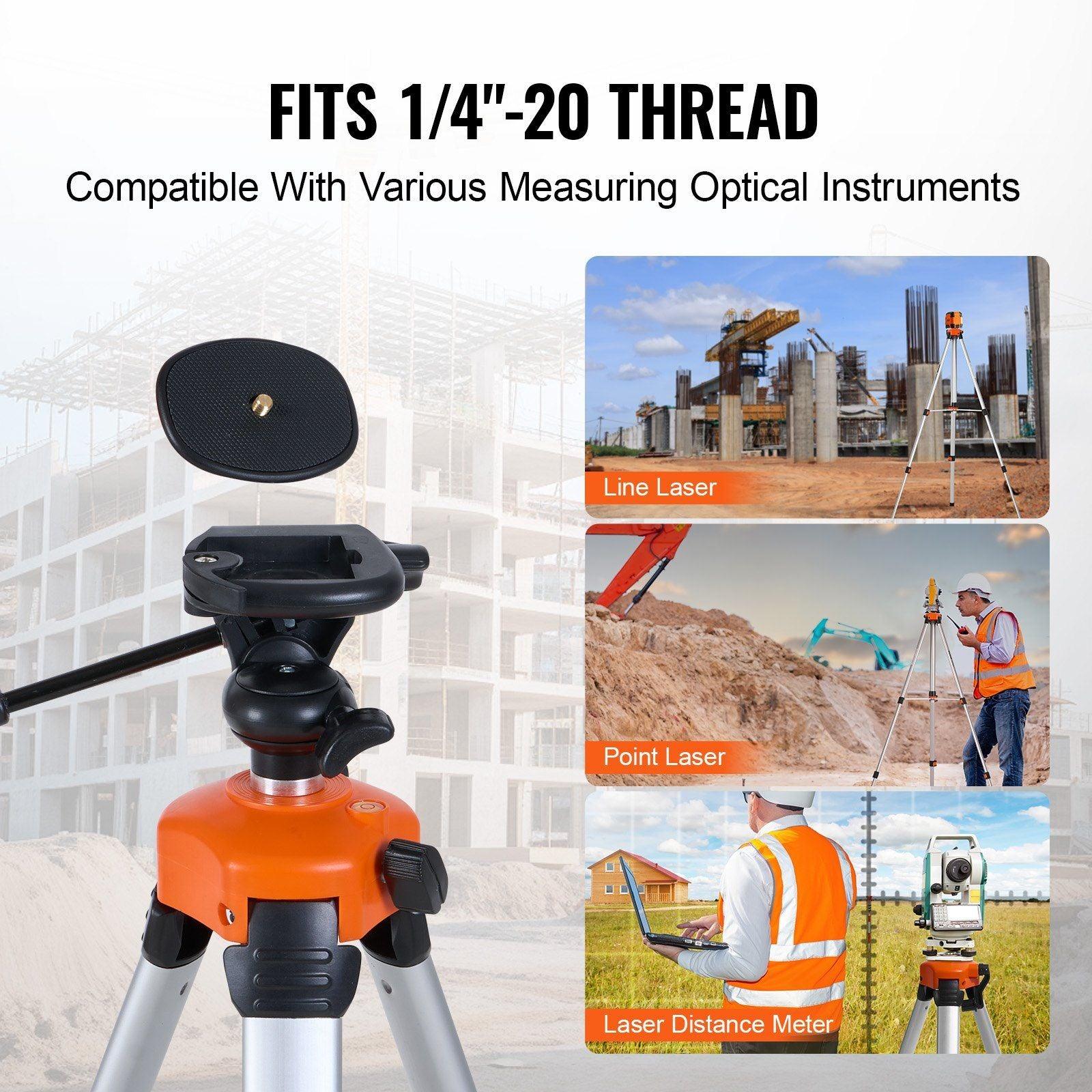 VEVOR Laser Level Tripod ¼ x 20 Thread Height Adjustment - Inside The Bars