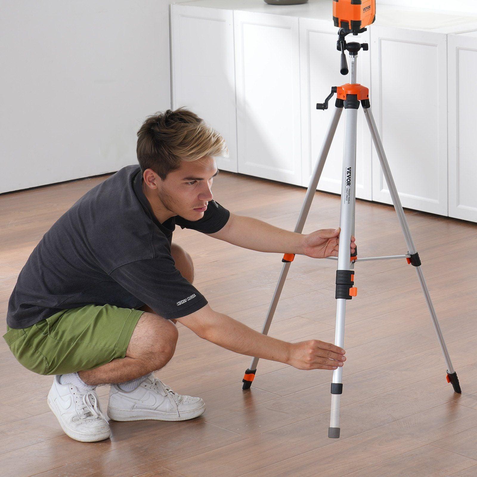 VEVOR Laser Level Tripod ¼ x 20 Thread Height Adjustment - Inside The Bars