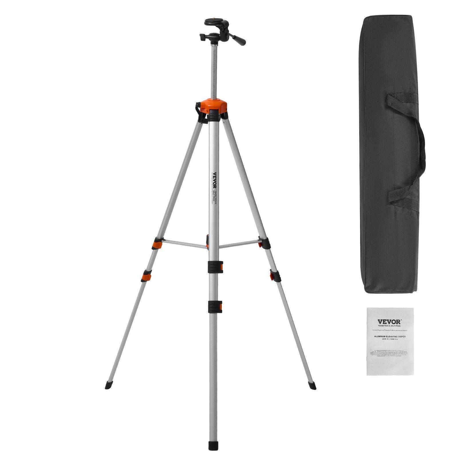 VEVOR Laser Level Tripod ¼ x 20 Thread Height Adjustment - Inside The Bars