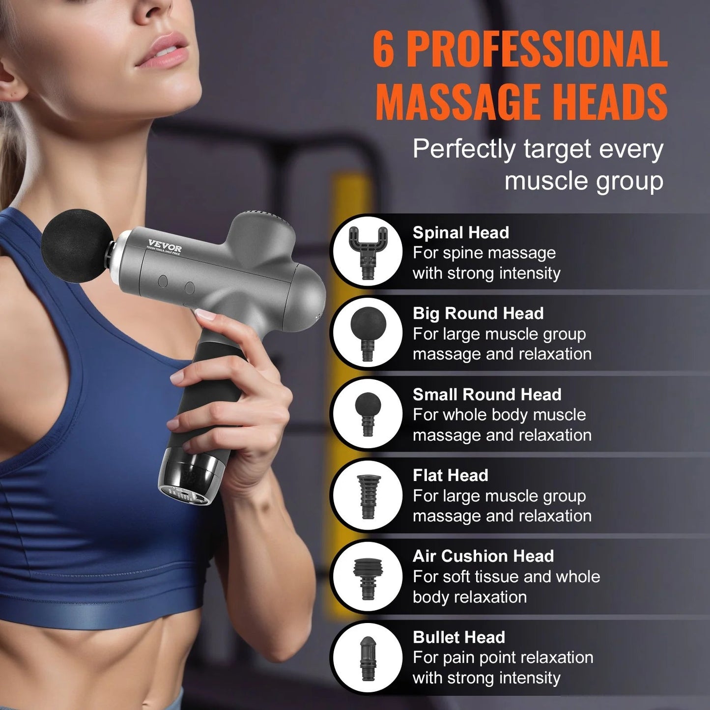 VEVOR Massage Gun Deep Tissue for Pain Relief & Relaxation - Inside The Bars