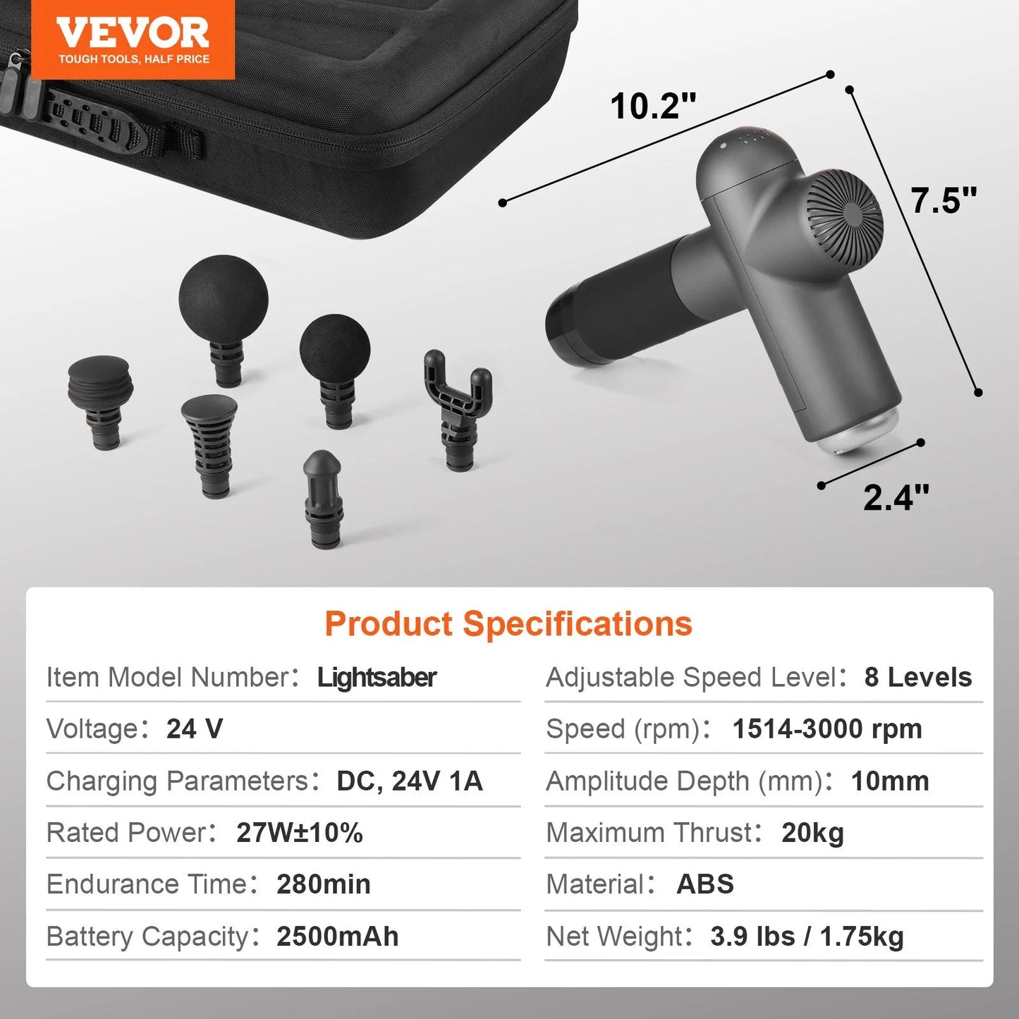 VEVOR Massage Gun Deep Tissue for Pain Relief & Relaxation - Inside The Bars