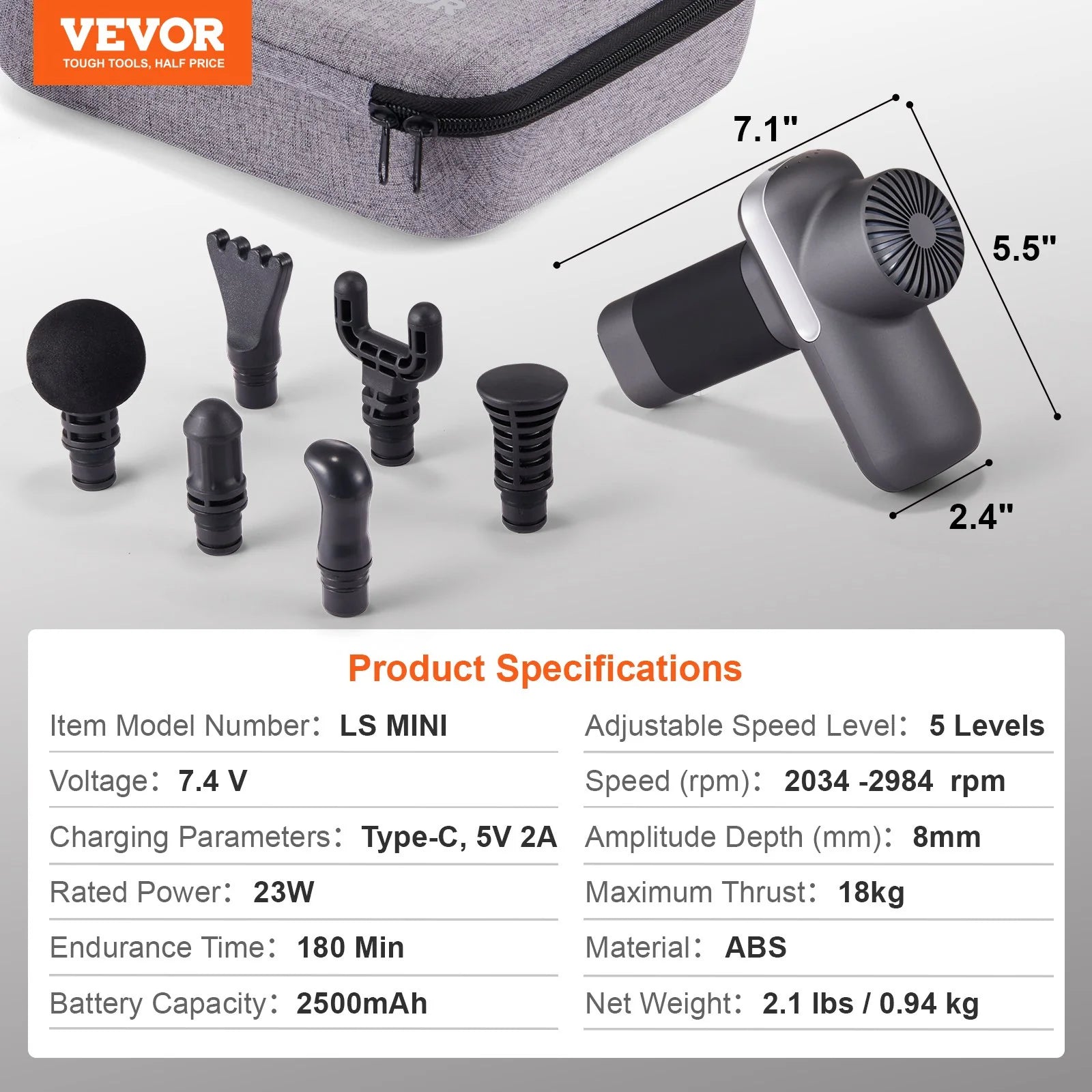 VEVOR Massage Gun Deep Tissue Percussion Muscle Massager - Inside The Bars