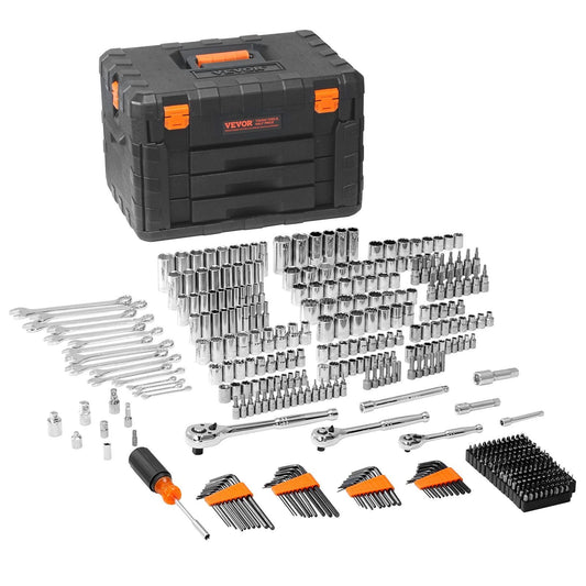 VEVOR Mechanics Tool Set and Socket Set 450 Pcs SAE Metric - Inside The Bars