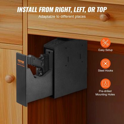 VEVOR Mounted Gun Safe for Pistols with Biometric Access - Inside The Bars