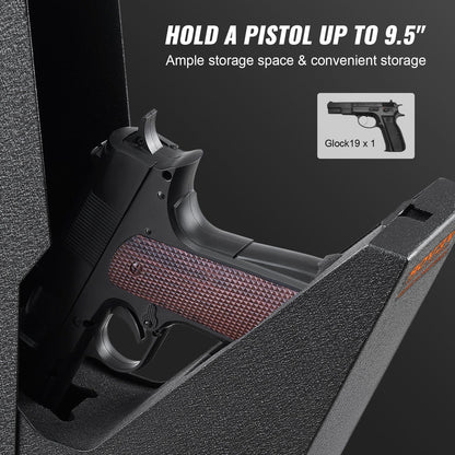 VEVOR Mounted Gun Safe for Pistols with Biometric Access - Inside The Bars