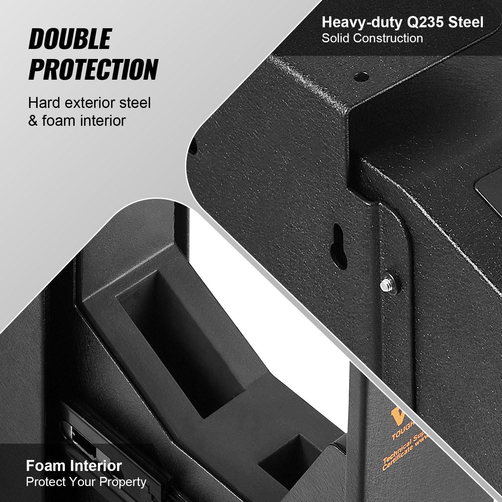 VEVOR Mounted Gun Safe for Pistols with Biometric Access - Inside The Bars