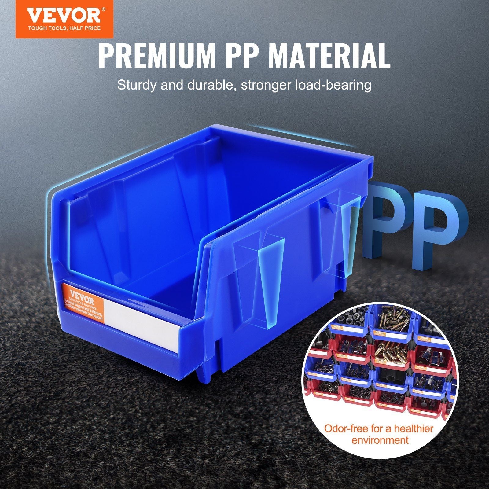 VEVOR Plastic Storage Bin 24 - Pack Heavy Duty Organizer - Inside The Bars